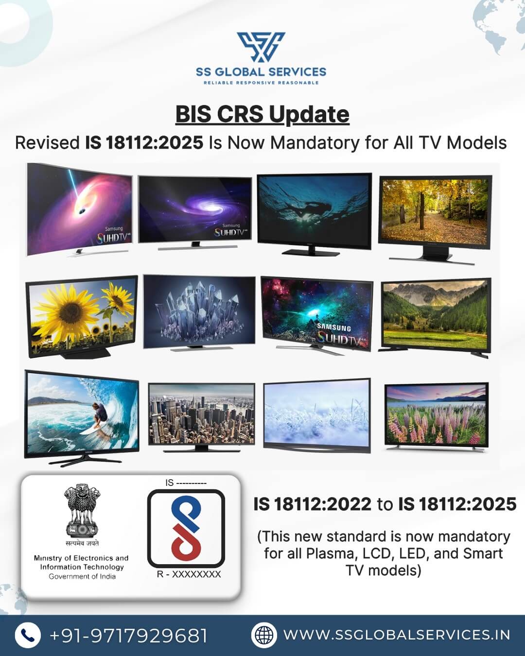 bis crs update IS 18112:2025 for all televisions models