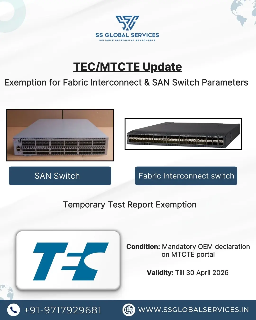 MTCTE Exemption for Fabric Interconnect & SAN Switch Parameters