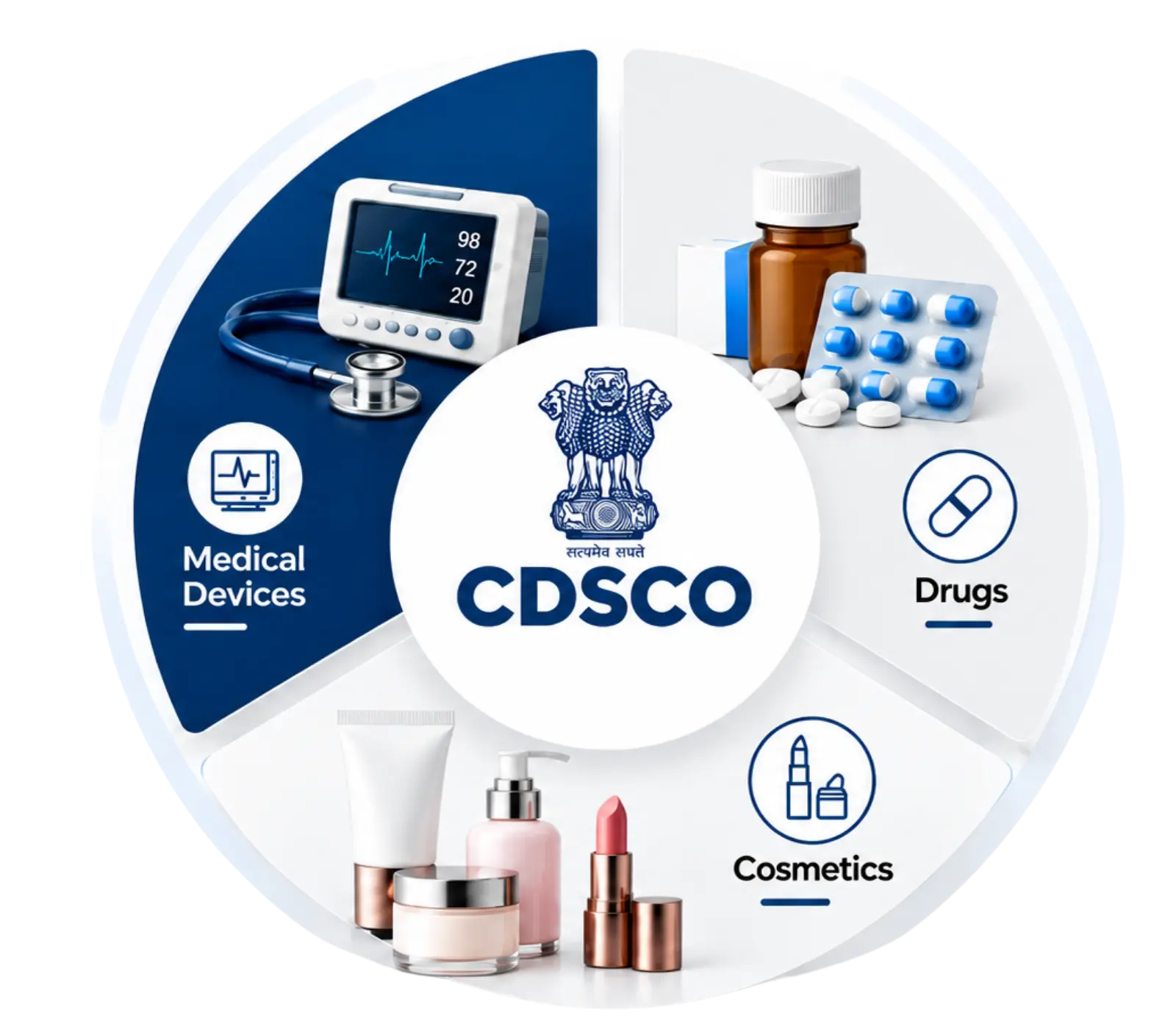 Explanation of CDSCO licensing requirements for medical devices, cosmetics and drugs in India