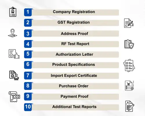 Documents required for WPC ETA approval India